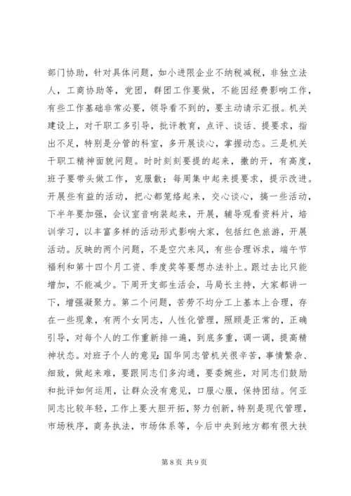 市商务局党组专题民主生活会情况汇报.docx