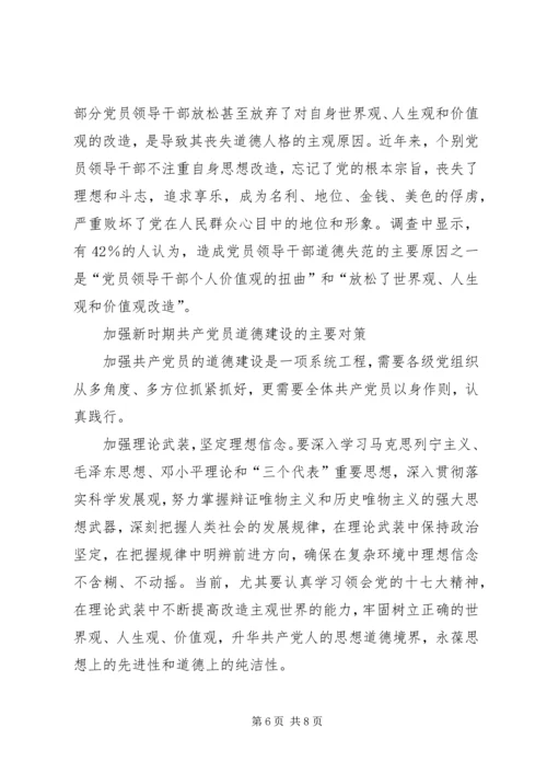 党员道德建设问题研究.docx