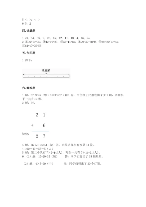 人教版二年级上册数学期末测试卷精品【各地真题】.docx