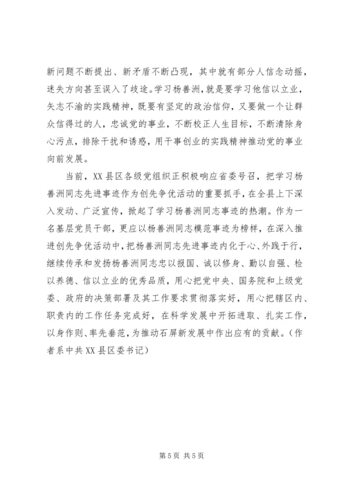 基层党员干部学习杨善洲先进事迹心得体会 (2).docx