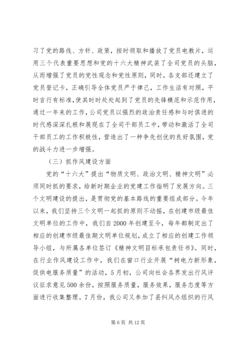 电力公司年度党建工作情况汇报 (8).docx