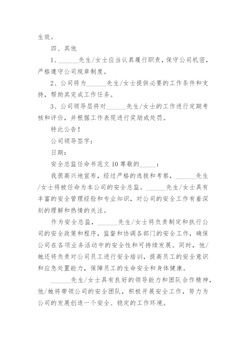 安全总监任命书范文.docx