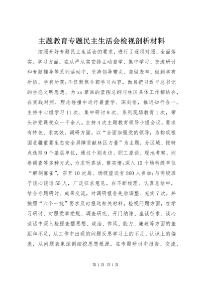 主题教育专题民主生活会检视剖析材料.docx