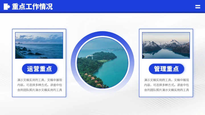 蓝色工作汇报述职年终总结PPT模板