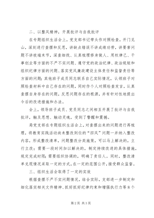 档案局专题组织生活会工作报告.docx