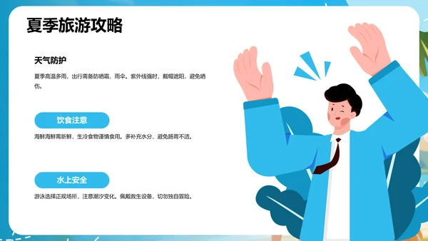 蓝色3D卡通风旅行计划PPT主题