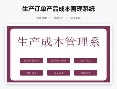 生产订单产品成本管理系统
