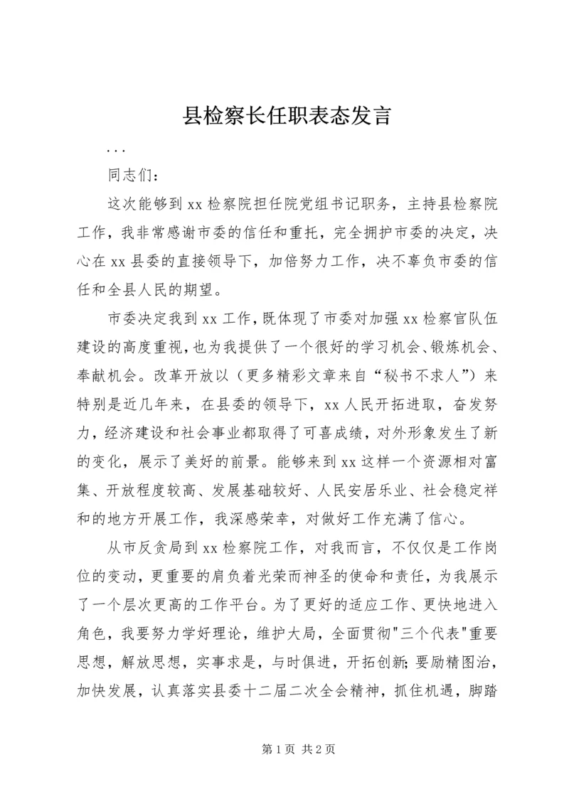 县检察长任职表态发言 (5).docx