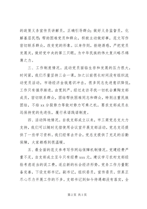 某流动党支部年度自查自纠报告.docx