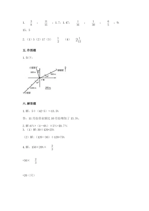 小学六年级上册数学期末测试卷附参考答案（a卷）.docx