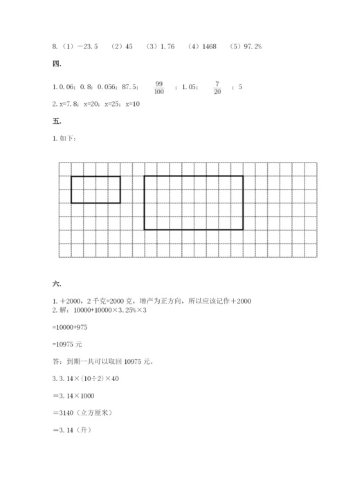 小学毕业班数学检测卷及参考答案1套.docx