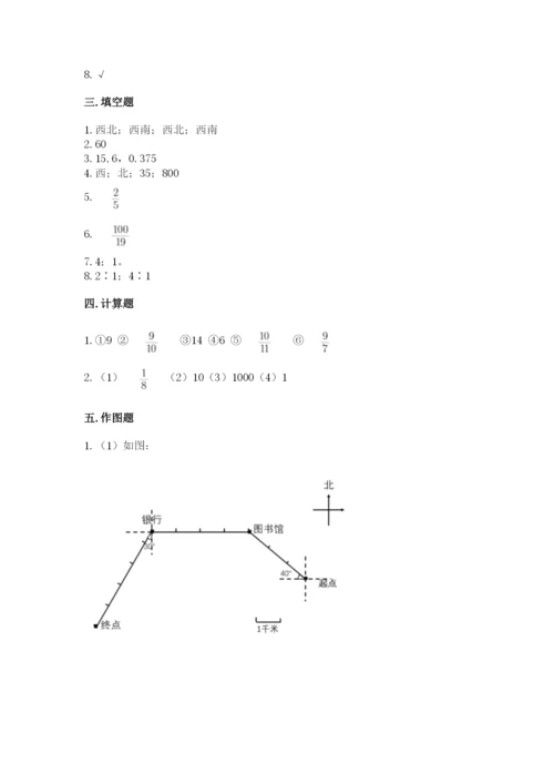 小学数学六年级上册期末测试卷及参考答案（完整版）.docx