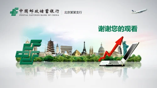 中国邮政储蓄世界著名景点地标通用PPT模板