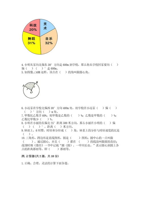 2022六年级上册数学《期末测试卷》及完整答案网校专用