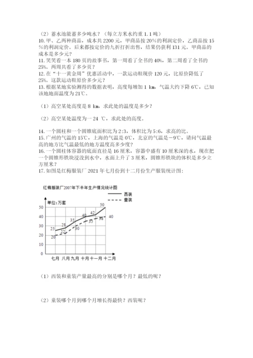 六年级小升初数学解决问题50道（模拟题）.docx