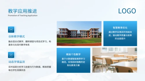 蓝色简约风智慧校园建设进展述职PPT
