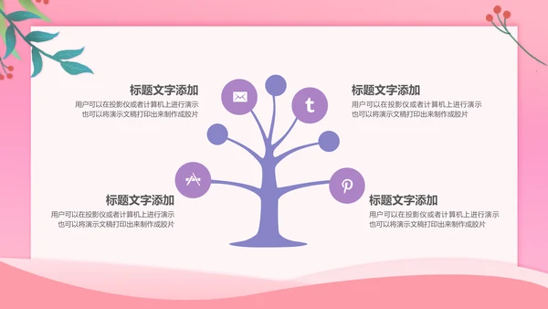 浪漫粉色桃心情人节通用PPT简报