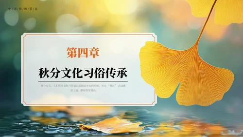 橙色中国风二十四节气秋分节气PPT模板
