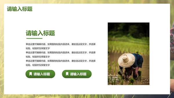 简约实景农民丰收佳节工作汇报PPT模板