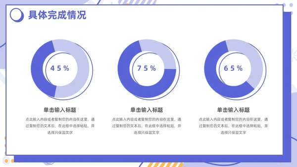 插画简约紫色孟菲斯卡片试用期转正答辩PPT模板