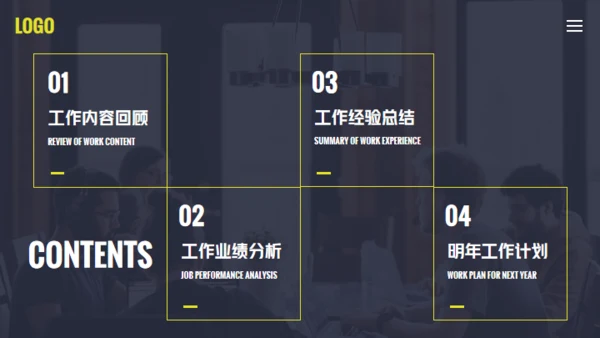 年终总结工作商务风通用PPT模板