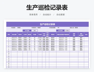 生产巡检记录表
