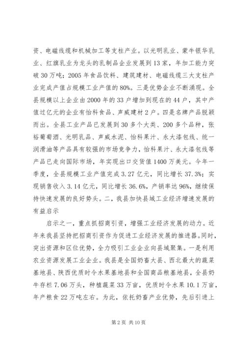 关于促进县域工业经济发展的调研与思考.docx