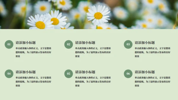 绿色小花工作计划通用PPT模板
