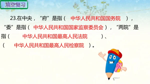 六年级上册道德与法治第三单元我们的国家机构复习课件