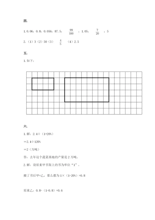 青岛版六年级数学下册期末测试题附参考答案（突破训练）.docx