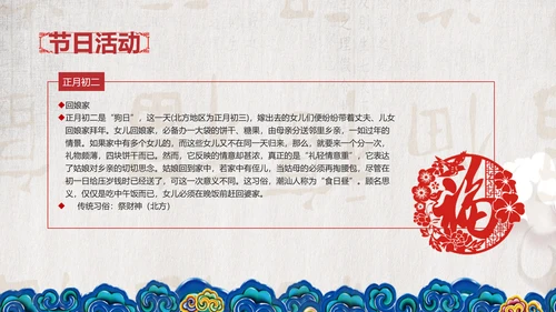 典雅中国风春节习俗传统文化PPT课件