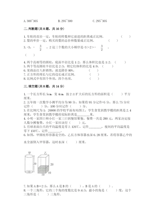 六年级下册数学期末测试卷精品（考点梳理）.docx