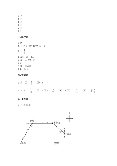 六年级数学上册期末考试卷附完整答案【典优】.docx