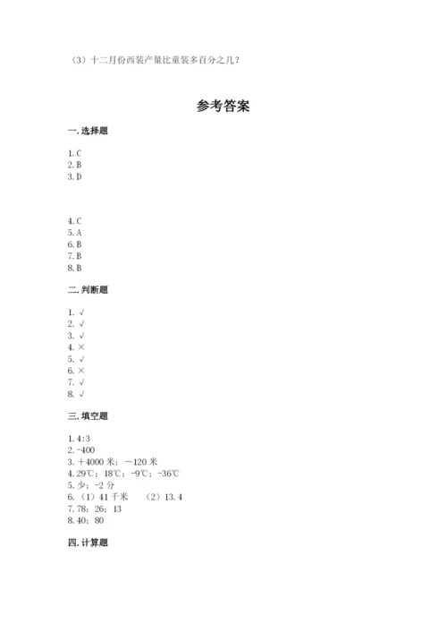 北师大版小学六年级下册数学期末综合素养测试卷含答案（典型题）.docx