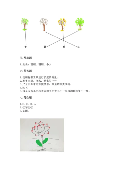 教科版一年级上册科学期末测试卷含答案下载.docx