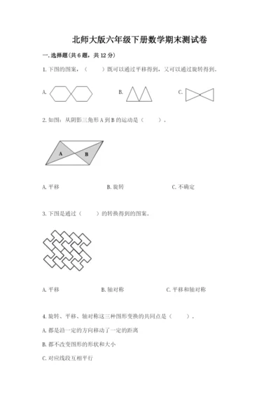 北师大版六年级下册数学期末测试卷精品（典型题）.docx