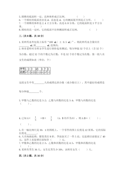 浙教版数学小升初模拟试卷附答案（轻巧夺冠）.docx