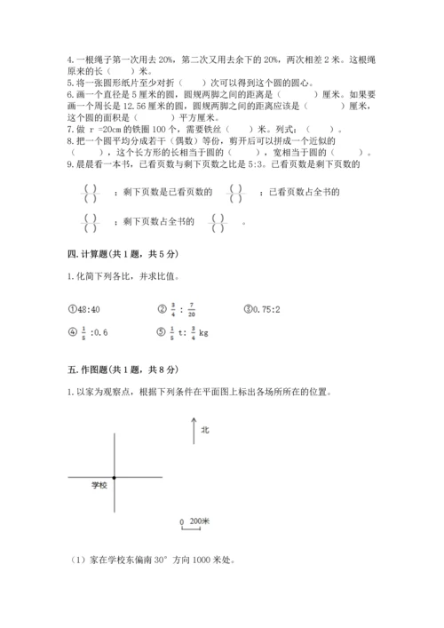 人教版六年级上册数学期末测试卷带答案（实用）.docx