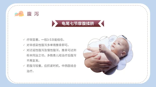 简约卡通实图家长老师师傅教学小儿推拿科普培训课件模板