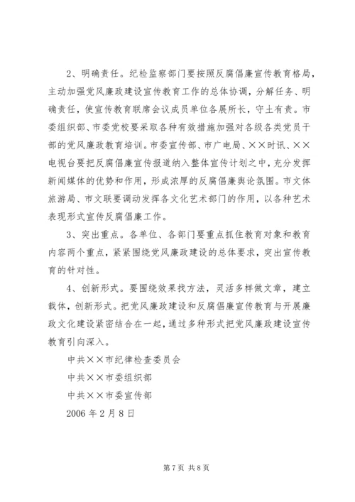 市党风廉政建设宣传教育工作意见 (2).docx