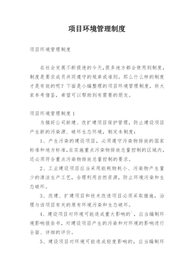 项目环境管理制度.docx