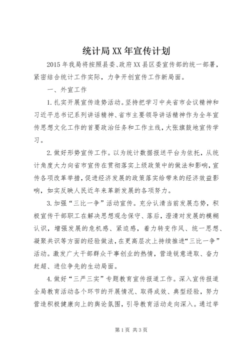 统计局XX年宣传计划.docx