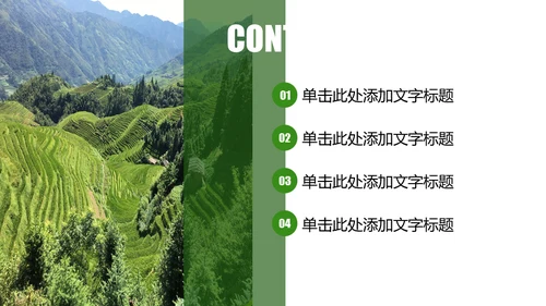 乡村旅游最美山村绿水青山通用PPT模板