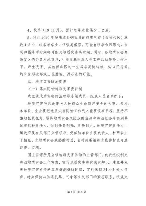 乡镇某年地质灾害防治方案.docx