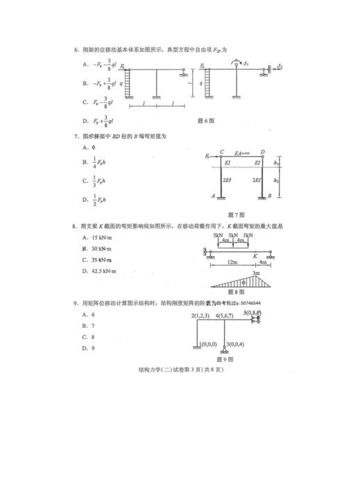 2023年自学考试结构力学二试卷及答案解释完整版.docx