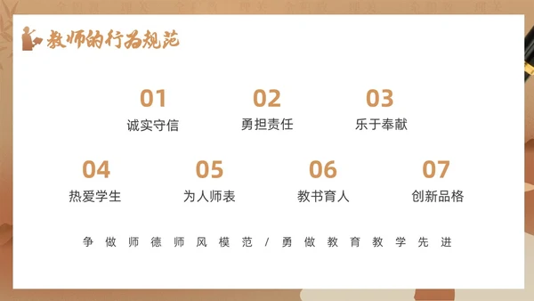 黄色简约风教师职业道德课件教师培训