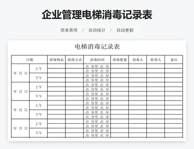 企业管理电梯消毒记录表