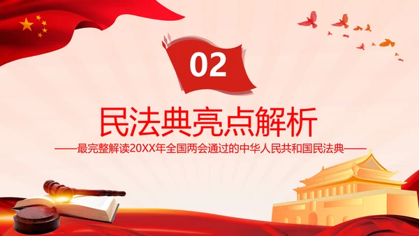 中国首部民法典解读PPT模板