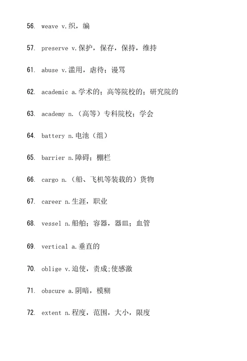 2015年大学英语四六级高频词汇