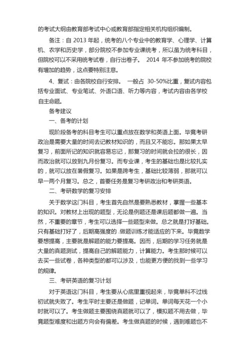 学生准备开始考研的备考科目有哪些.docx